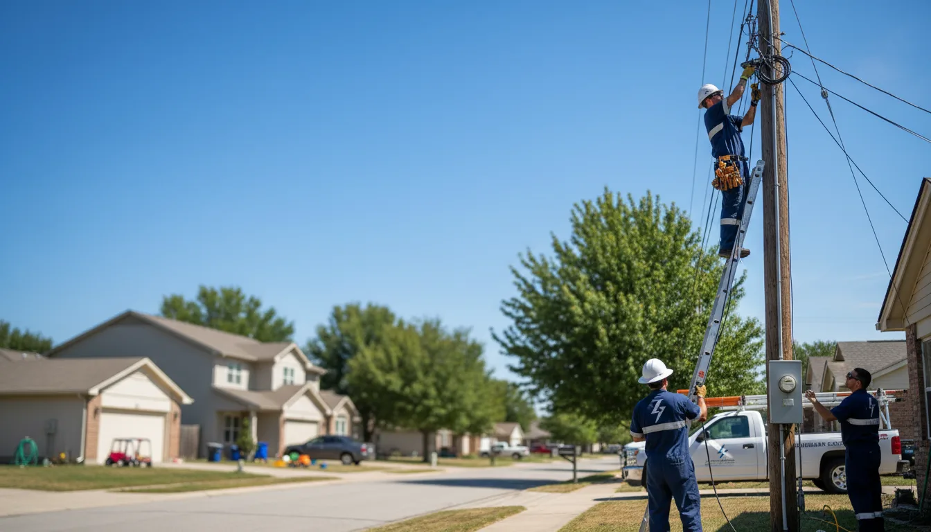 Residential electrician providing installation services in Lequire, OK